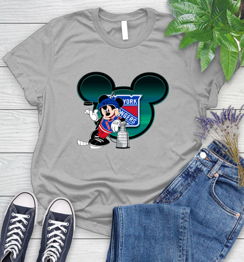NHL New York Rangers Stanley Cup Mickey Mouse Disney Hockey T Shirt Women's T-Shirt 5