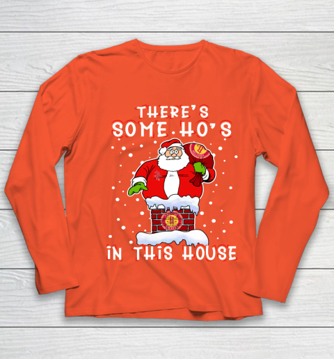 Houston Rockets Christmas There Is Some Hos In This House Santa Stuck In The Chimney NBA Youth Long Sleeve 3