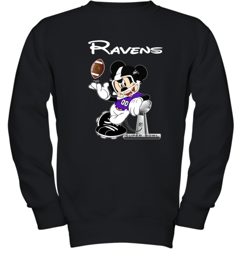 Mickey Ravens Taking The Super Bowl Trophy Football Youth Sweatshirt