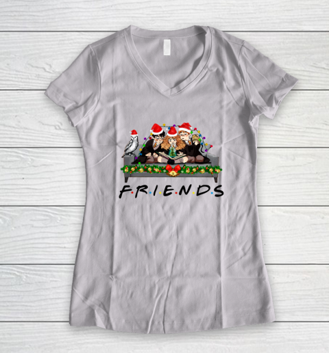 Friends Christmas Harry Potter, Hermione And Ron Women's V-Neck T-Shirt