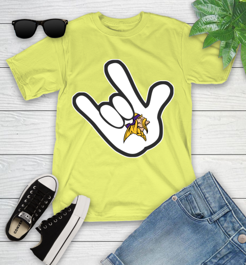 Minnesota Vikings NFL Football Mickey Rock Hand Disney Youth T-Shirt 9 Minnesota Vikings NFL Football Mickey Rock Hand Disney Youth T-Shirt - Image 9