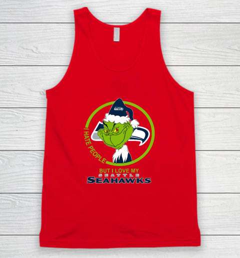 Seattle Seahawks NFL Christmas Grinch I Hate People But I Love My Favorite Football Team Tank Top 4