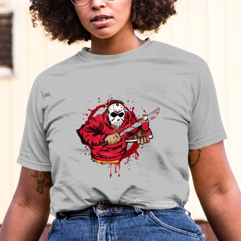 Air Jordan 1 CNY Matching Sneaker Shirt Jason Voorhees Red And Black Sneaker Black Shirt