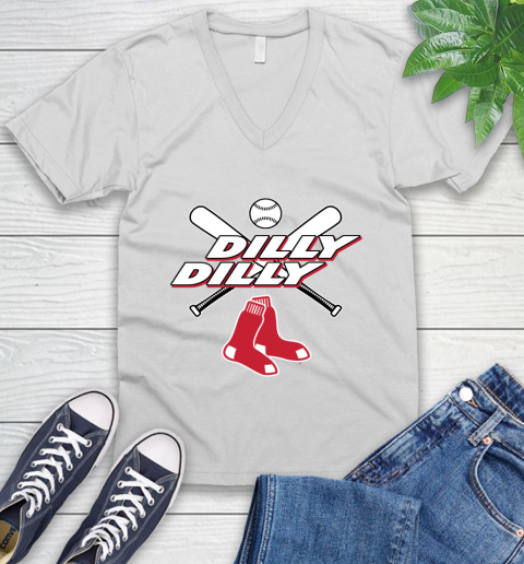 MLB Boston Red Sox Dilly Dilly Baseball Sports V-Neck T-Shirt