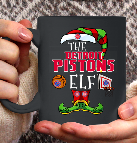 Detroit Pistons Christmas ELF Funny NBA Ceramic Mug 11oz 2