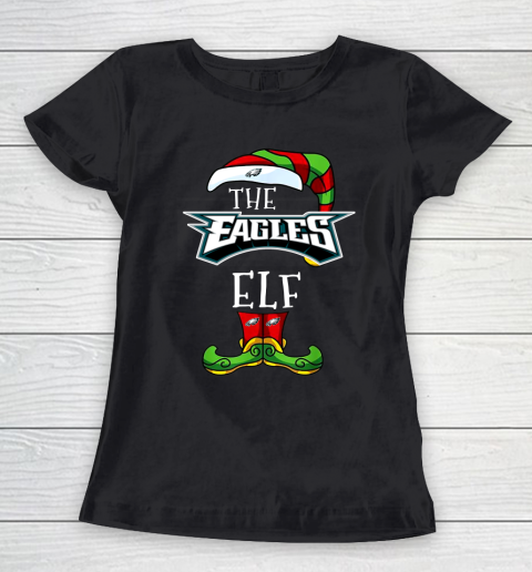 Philadelphia Eagles Christmas ELF Funny NFL Women's T-Shirt