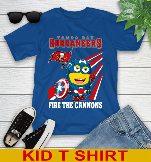 NFL Football Tampa Bay Buccaneers Captain America Marvel Avengers Minion Shirt Youth T-Shirt 10