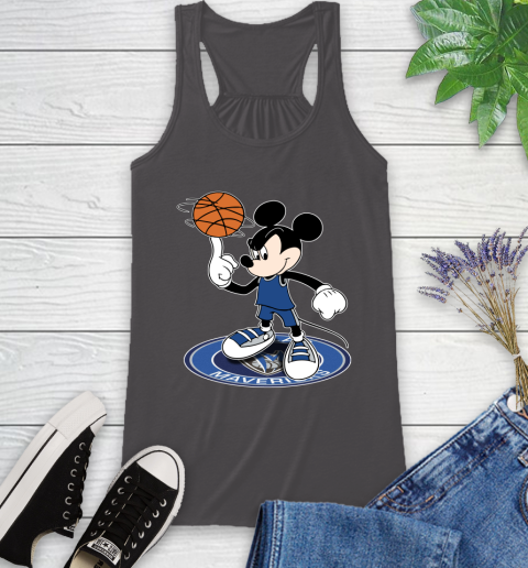 NBA Basketball Dallas Mavericks Cheerful Mickey Disney Shirt Racerback Tank 12