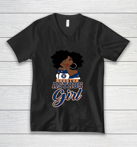 Houston Astross Girl MLB V-Neck T-Shirt