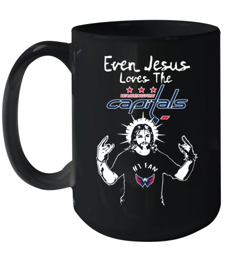 Washington Capitals NHL Hockey Even Jesus Loves The Capitals Shirt Ceramic Mug 15oz