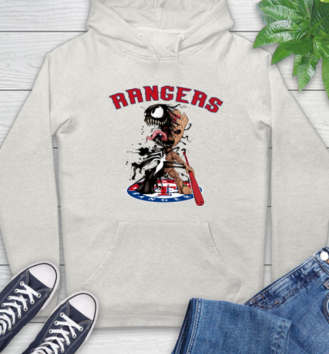 MLB Texas Rangers Baseball Venom Groot Guardians Of The Galaxy Hoodie 12