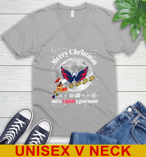 Washington Capitals Merry Christmas To All And To Capitals A Good Season NHL Hockey Sports V-Neck T-Shirt 3