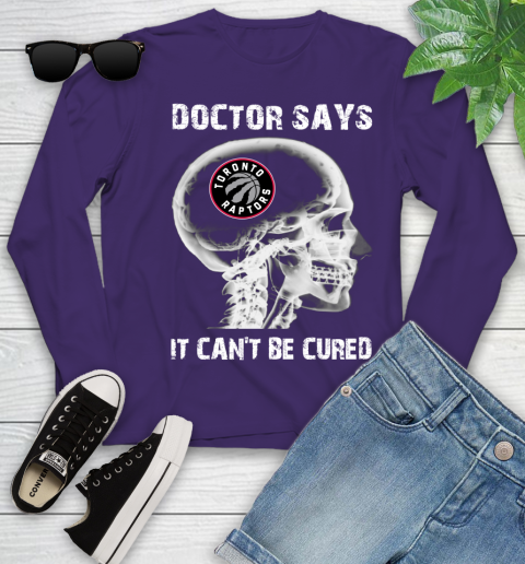 NBA Toronto Raptors Basketball Skull It Can't Be Cured Shirt Youth Long Sleeve 4