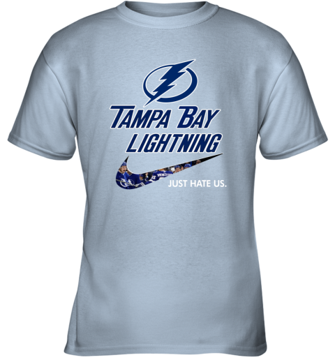 NHL Tampa Bay Lightnings x Nike Just Hate Us ywyf nhltampa bay lightnings x nike just hate us youth t shirt 26 front light blue