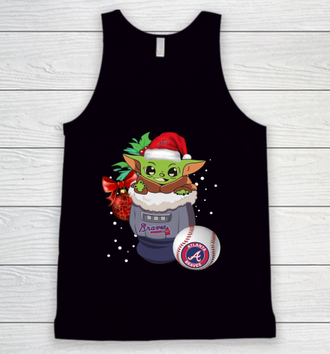 Atlanta Braves Christmas Baby Yoda Star Wars Funny Happy MLB Tank Top