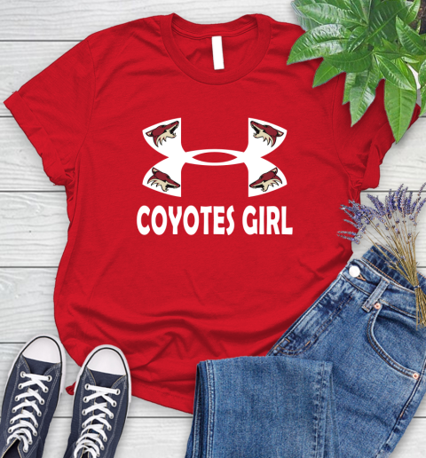 NHL Arizona Coyotes Girl Under Armour Hockey Sports Women's T-Shirt 13