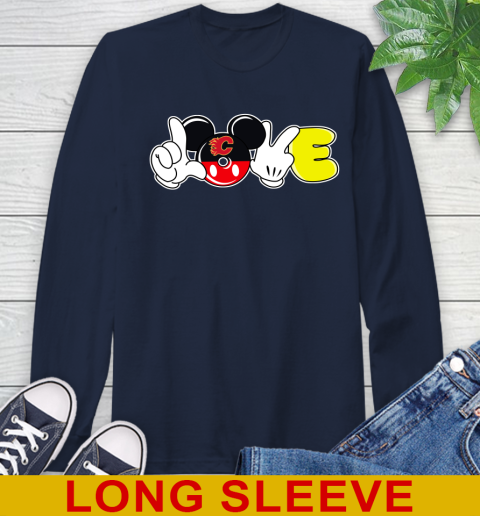 Calgary Flames NHL Hockey Love Mickey Disney Sports Long Sleeve T-Shirt 4