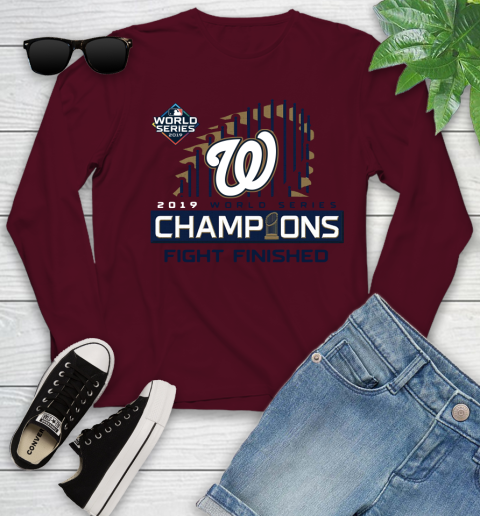 Finish The Fight Washington Nationals World Series Youth Long Sleeve 6