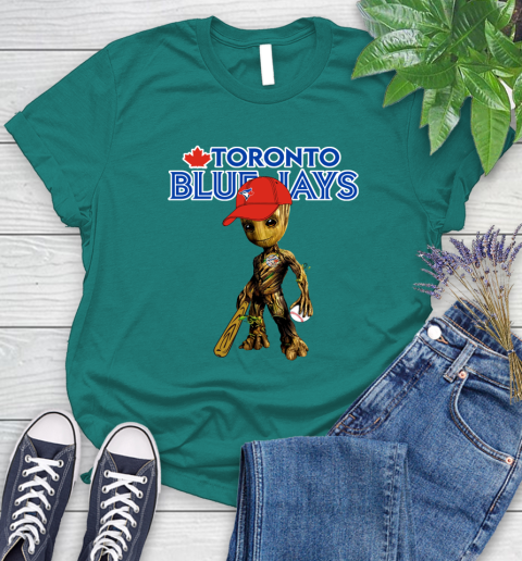 MLB Toronto Blue Jays Groot Guardians Of The Galaxy Baseball Women's T-Shirt 12