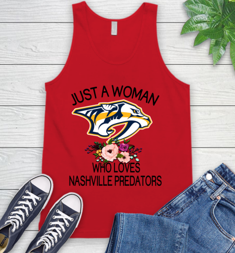 NHL Just A Woman Who Loves Nashville Predators Hockey Sports Tank Top 4