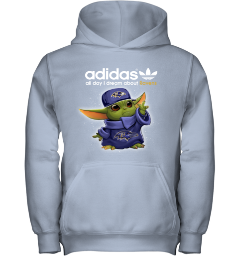 Baby Yoda Adidas All Day I Dream About Baltimore Ravens Women's T-Shirt 