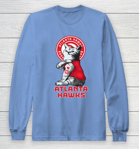 NBA Basketball My Cat Loves Atlanta Hawks Long Sleeve T-Shirt 8