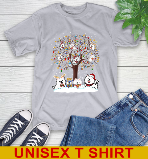 Samoyed dog pet lover light christmas tree shirt 5