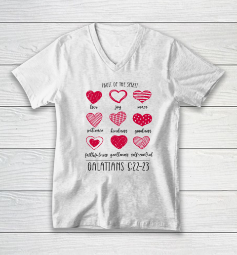 Fruit Of The Spirit Heart Galatians 5 22 23 V-Neck T-Shirt