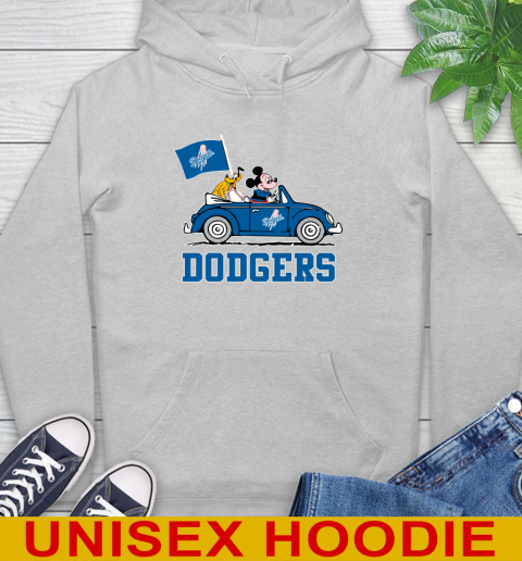 MLB Baseball Los Angeles Dodgers Pluto Mickey Driving Disney Shirt Hoodie 6