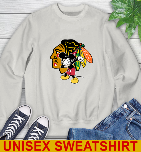 Chicago Blackhawks NHL Hockey Dabbing Mickey Disney Sports Sweatshirt 12