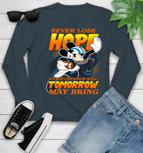 Carolina Panthers NFL Football Mickey Disney Never Lose Hope Youth Long Sleeve 9