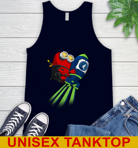 NBA Basketball Minnesota Timberwolves Deadpool Minion Marvel Shirt Tank Top 2