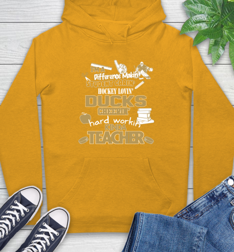 Anaheim Ducks NHL I'm A Difference Making Student Caring Hockey Loving Kinda Teacher Hoodie 2