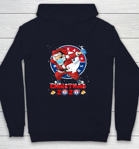 Texas Rangers Funny Santa Claus Dabbing Christmas 2020 MLB Youth Hoodie 2