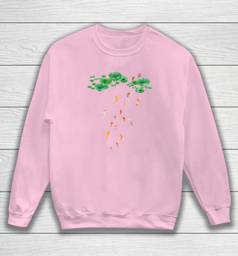 Watercolor Japanese Koi Fish Goldfish Lily Pad Lotus Leaf Beauty Sweatshirt 5
