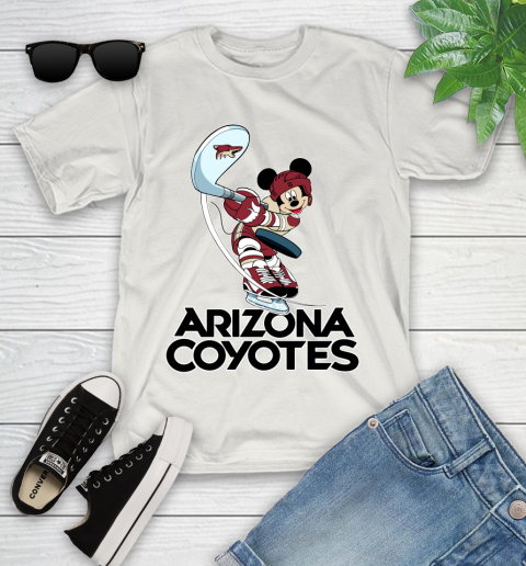 NHL Hockey Arizona Coyotes Cheerful Mickey Mouse Shirt Youth T-Shirt 12