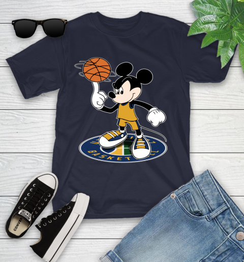 NBA Basketball Utah Jazz Cheerful Mickey Disney Shirt Youth T-Shirt 3