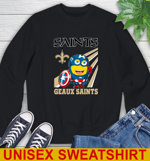 NFL Football New Orleans Saints Captain America Marvel Avengers Minion Shirt Sweatshirt