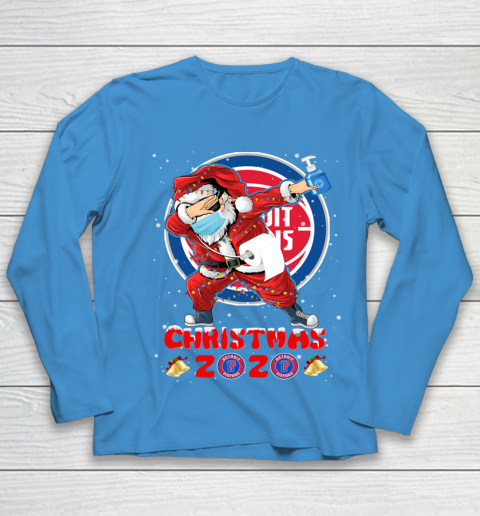 Detroit Pistons Funny Santa Claus Dabbing Christmas 2020 NBA Youth Long Sleeve 5