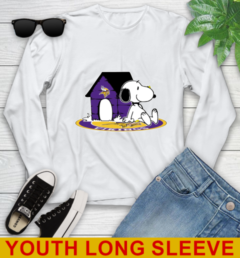 NFL Football Minnesota Vikings Snoopy The Peanuts Movie Shirt Youth Long Sleeve