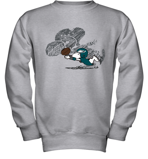 Philadelphia Eagles Snoopy Plays The Football Game Youth Sweatshirt