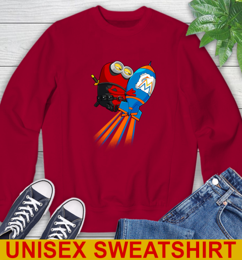 MLB Baseball Miami Marlins Deadpool Minion Marvel Shirt Sweatshirt 9