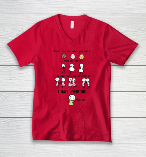 I Hate Everyone V-Neck T-Shirt 3