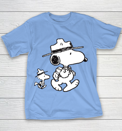 Funny Snoopy Woodstock Camping Youth T-Shirt 7