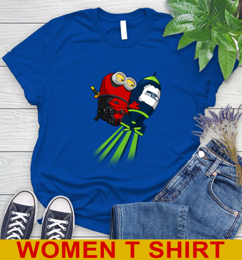 NFL Football Seattle Seahawks Deadpool Minion Marvel Shirt Women's T-Shirt 11 NFL Football Seattle Seahawks Deadpool Minion Marvel Shirt Women's T-Shirt - Image 11