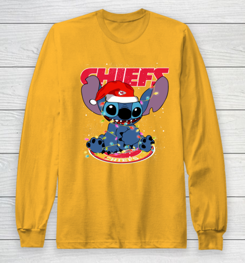 Kansas City Chiefs NFL Football noel stitch Christmas Long Sleeve T-Shirt 2