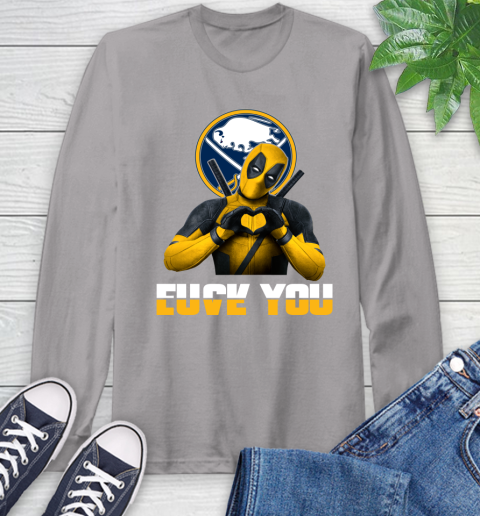 NHL Buffalo Sabres Deadpool Love You Fuck You Hockey Sports Long Sleeve T-Shirt 6