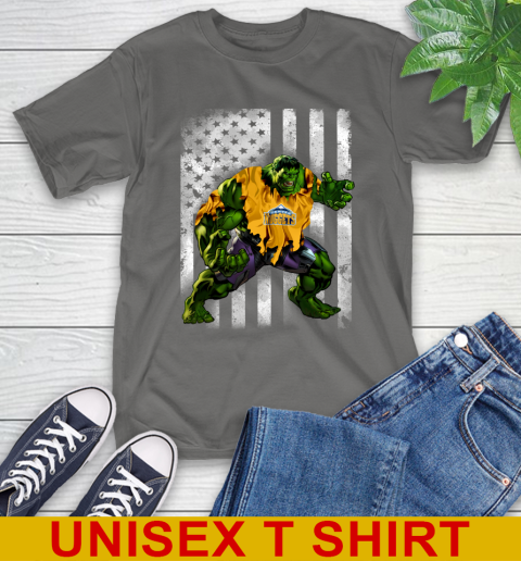 Denver Nuggets Hulk Marvel Avengers NBA Basketball American Flag T-Shirt 10
