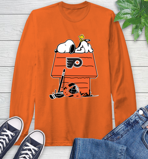 Philadelphia Flyers NHL Hockey Snoopy Woodstock The Peanuts Movie Long Sleeve T-Shirt 5