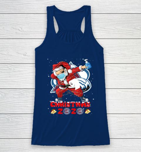Colorado Avalanche Funny Santa Claus Dabbing Christmas 2020 NHL Racerback Tank 6